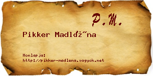 Pikker Madléna névjegykártya